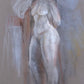 John Pearce - Standing Nude Female - Pastel original signed by the artist