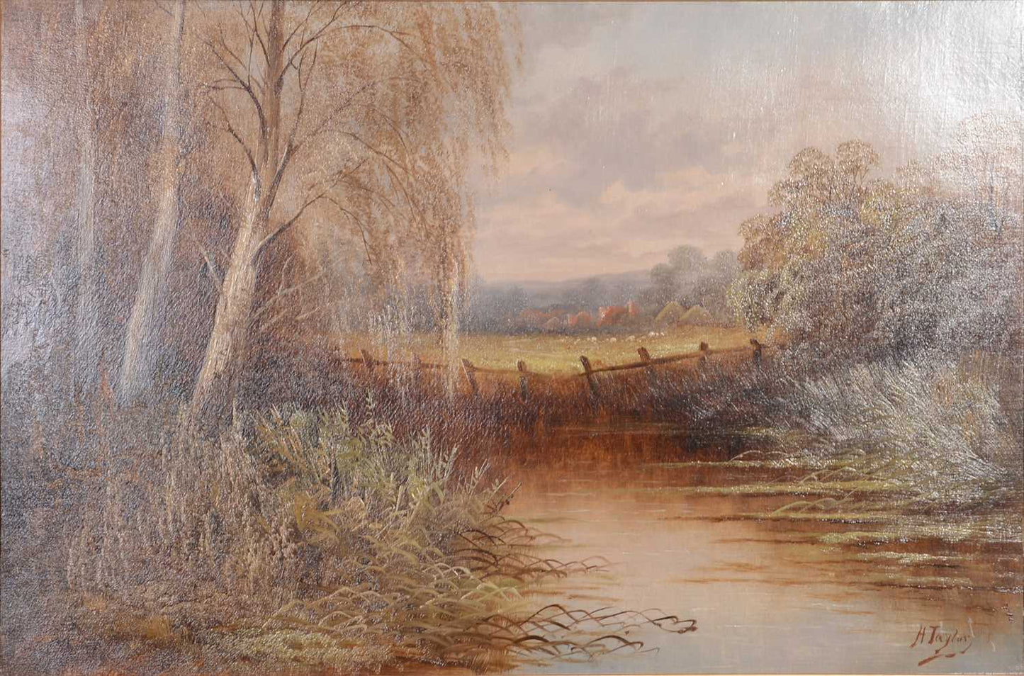 H Taylor - Woodland scene - Oil on canvas