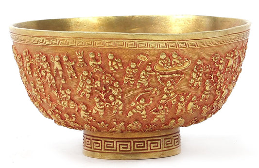 Chinese Gilt Bowl. A thousand children