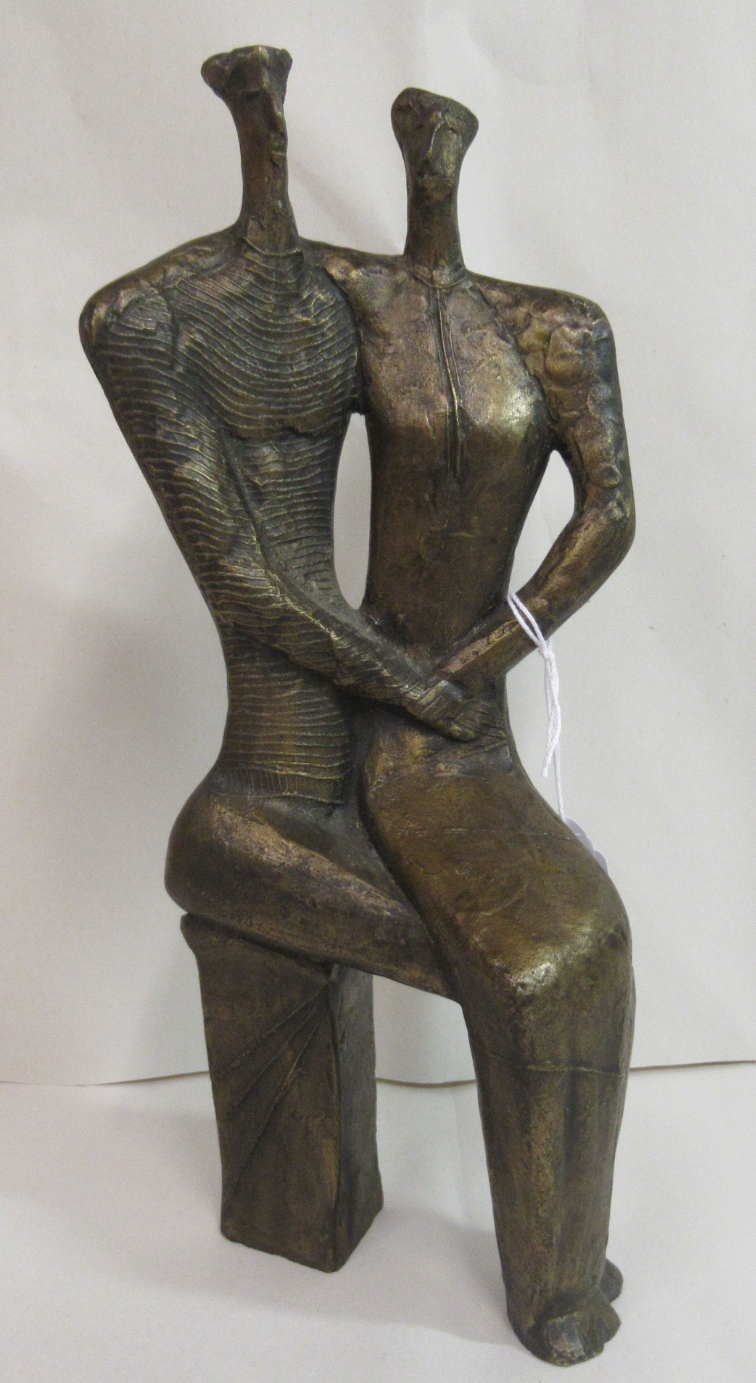 Bronze Seated Couple